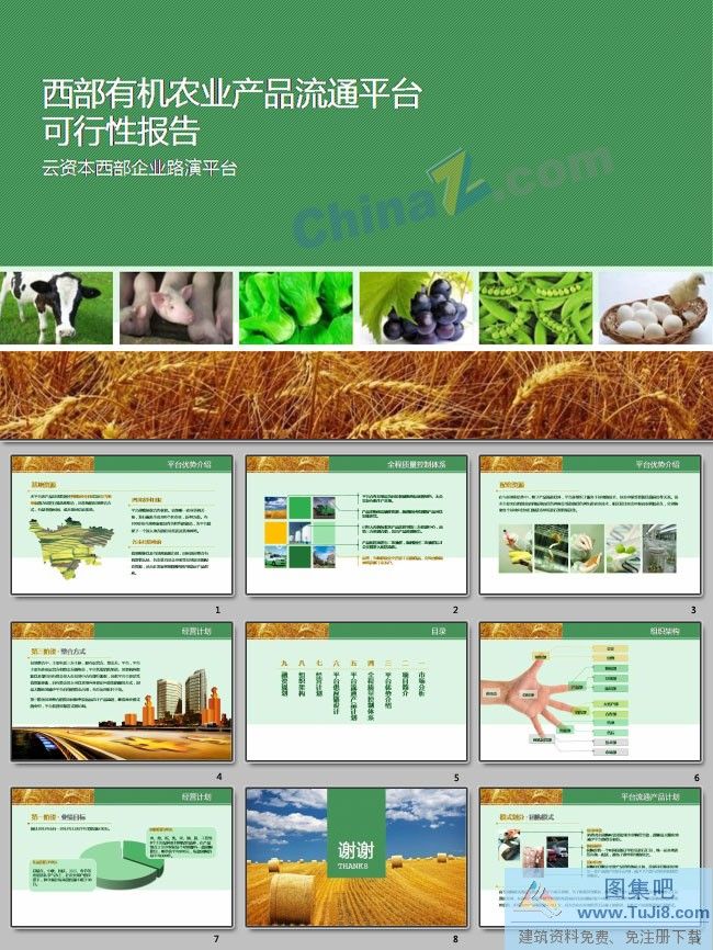 PPT模板,PPT模板免费下载,免费下载,农业产品流通PPT模板