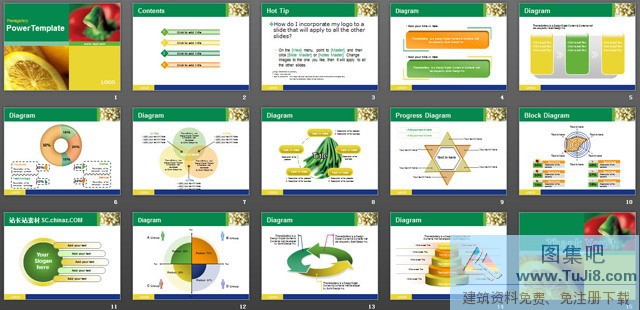 植物PPT模板,蔬菜水果PPT模板,蔬菜水果背景PPT模板,蔬菜水果背景幻灯片模板下载