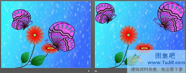 卡通PPT模板,卡通风格蝴蝶花朵PPT模板,彩色PPT模板,花朵PPT模板,卡通风格蝴蝶花朵PPT模板