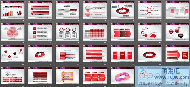 富贵PPT模板,整套图表,时间PPT模板,红色PPT图表大全打包,红色PPT模板,红色幻灯片图表大全打包下载