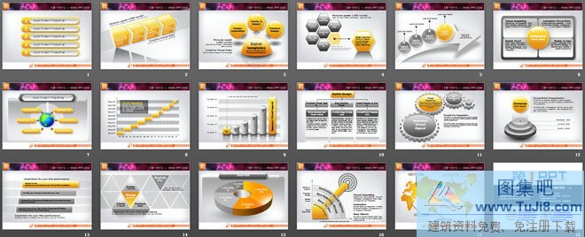 富贵PPT模板,整套图表,时间PPT模板,红色PPT模板,金色PPT模板,金黄色的PowerPoint图表模板打包,金黄色的PowerPoint图表模板打包下载