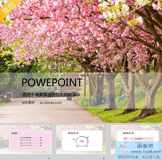 PPT模板,PPT模板免费下载,免费下载,粉色樱花PPT模板