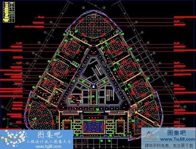 autocad图,CAD施工图,工程cad图,建筑CAD图,效果图。,深化标准图集,设计图,上海绿洲中环中心3#楼1,2层施工设计图及效果图