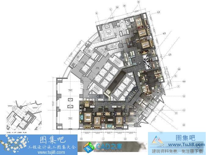 autocad图,CAD施工图,SH,全套标准图集,工程cad图,建筑CAD图,施工图,HBA上海四季酒店6层SPA区全套施工图