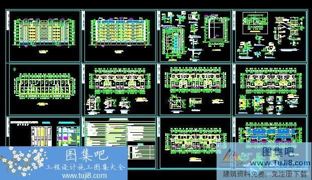 autocad图,CAD施工图,工程cad图,建筑CAD图,教职工,施工图,重庆标准图集,重庆某小学教职工宿舍楼施工图