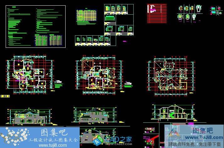 autocad图,CAD施工图,别墅标准图集,台州,工程cad图,建筑CAD图,设计方案,16套别墅CAD设计方案图纸