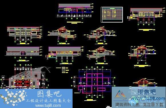 autocad图,CAD施工图,厕所,图纸标准图集,工程cad图,建筑CAD图,施工图,渡假村茶室全套施工图CAD图纸