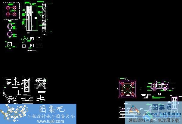 autocad图,CAD施工图,工程cad图,建筑CAD图,特点,设计图,锦程标准图集,钢格构塔吊基础设计图