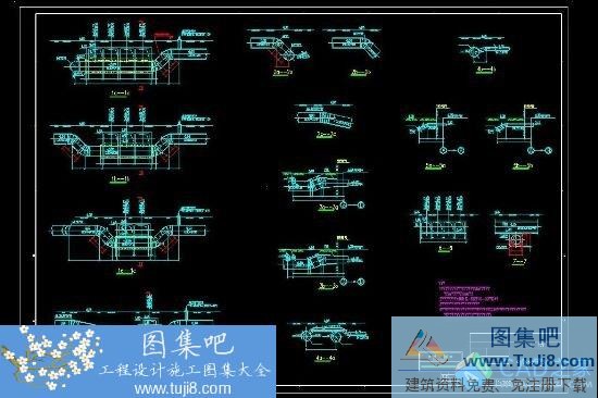 autocad图,CAD施工图,剖面图,吊车,工程cad图,建筑CAD图,施工标准图集,4X600MW电厂工业水管道CAD平面图